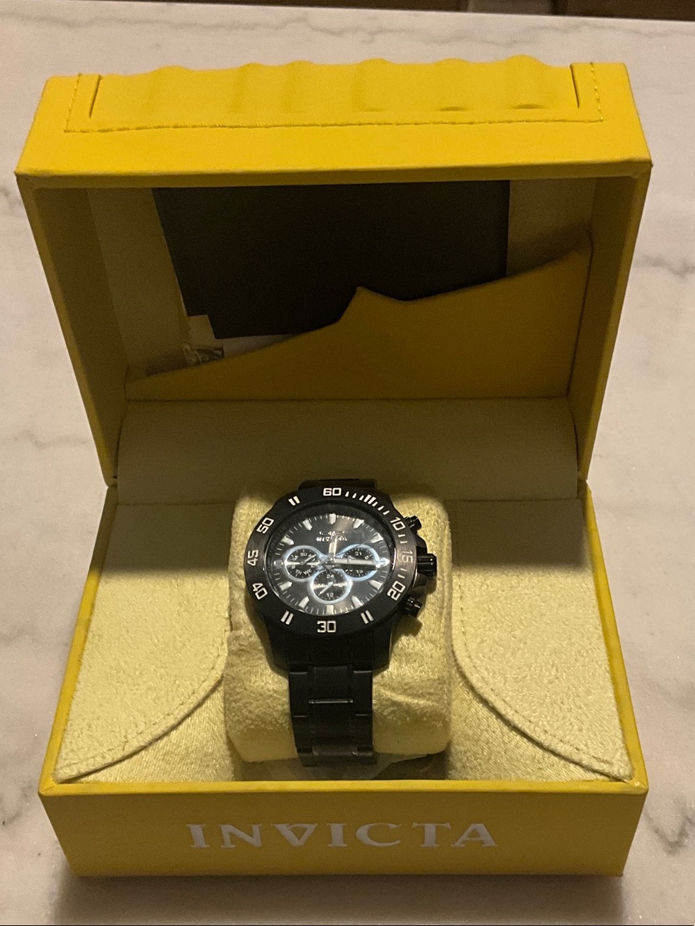 Invicta Black Men's Chronograph Watch with Black Bracelet